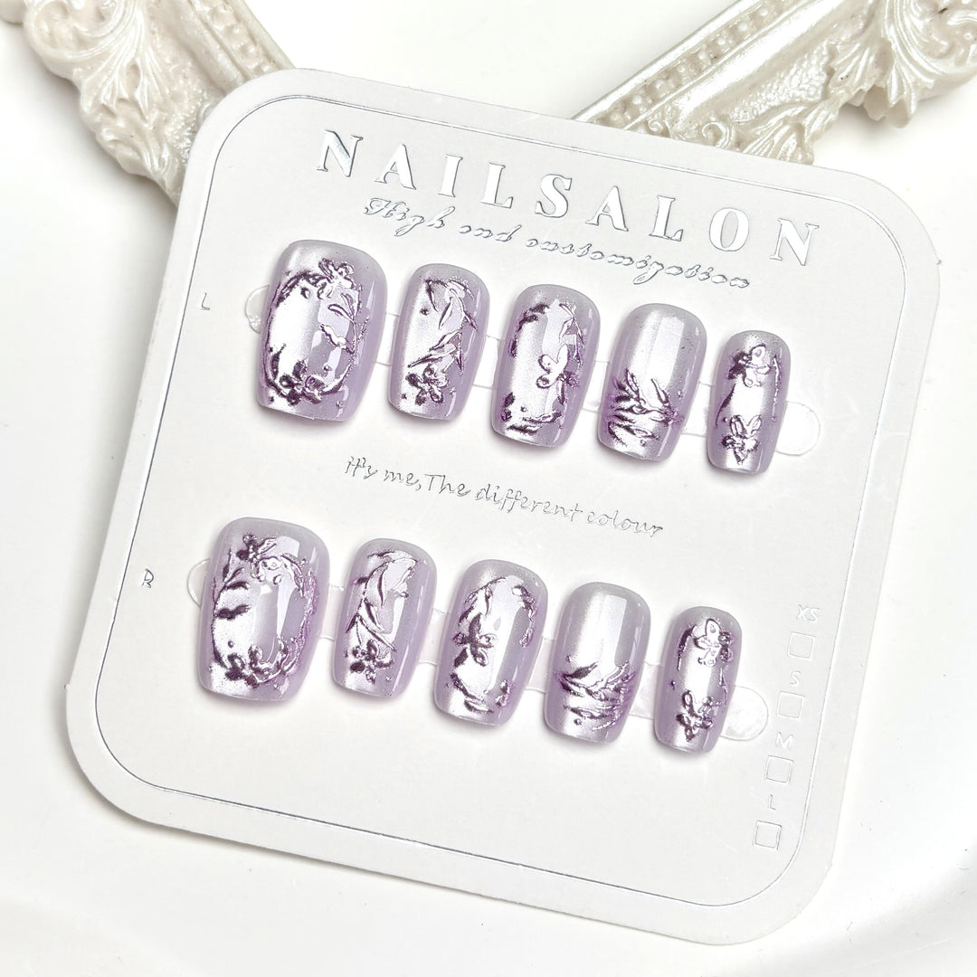 Blumenmuster Press-On Nagel Set