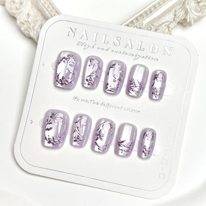 Blumenmuster Press-On Nagel Set