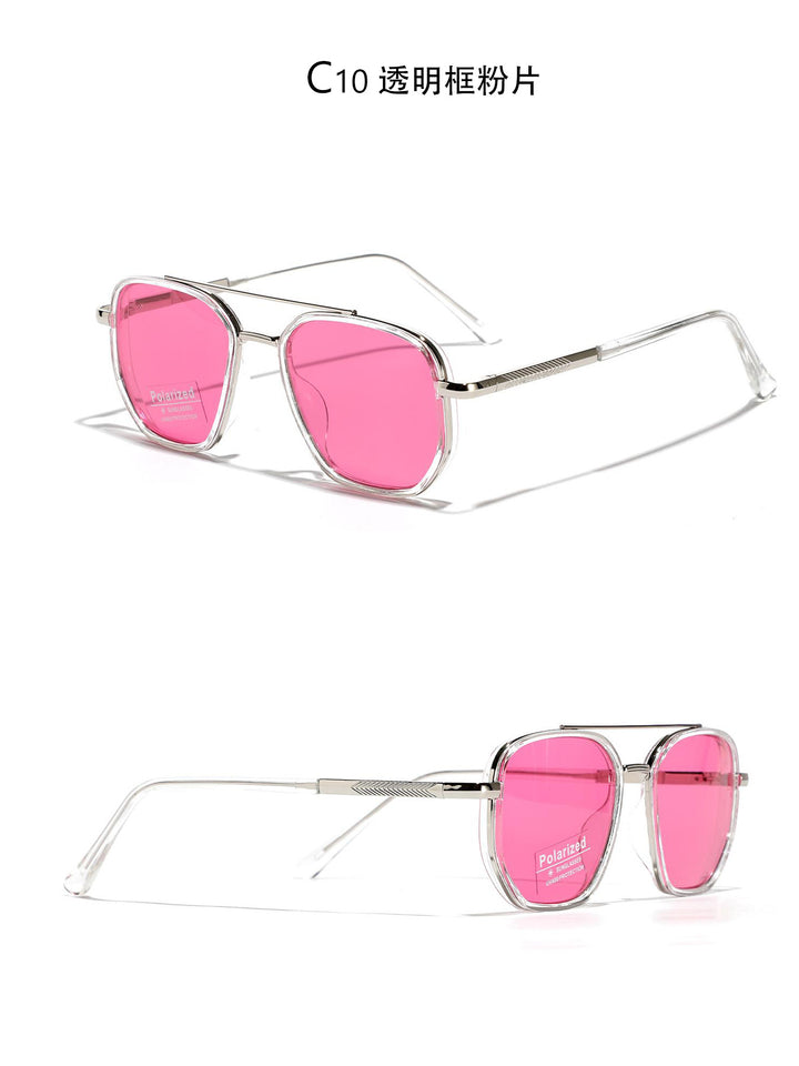 Damen Quadratische Sonnenbrille mit polarisierten Gläsern und elegantem Metallrahmen Karnz