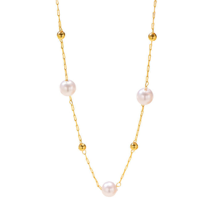 Elegante Perlen- und Goldkette Karnz