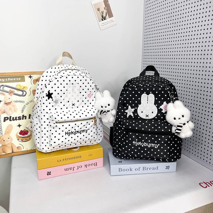 Polka-Dots Cartoon-Themen Rucksack mit Plüsch Charm Karnz