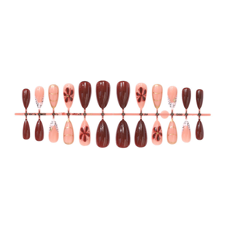 Dekoratives Floral Press-On Nagelkunst Set Karnz