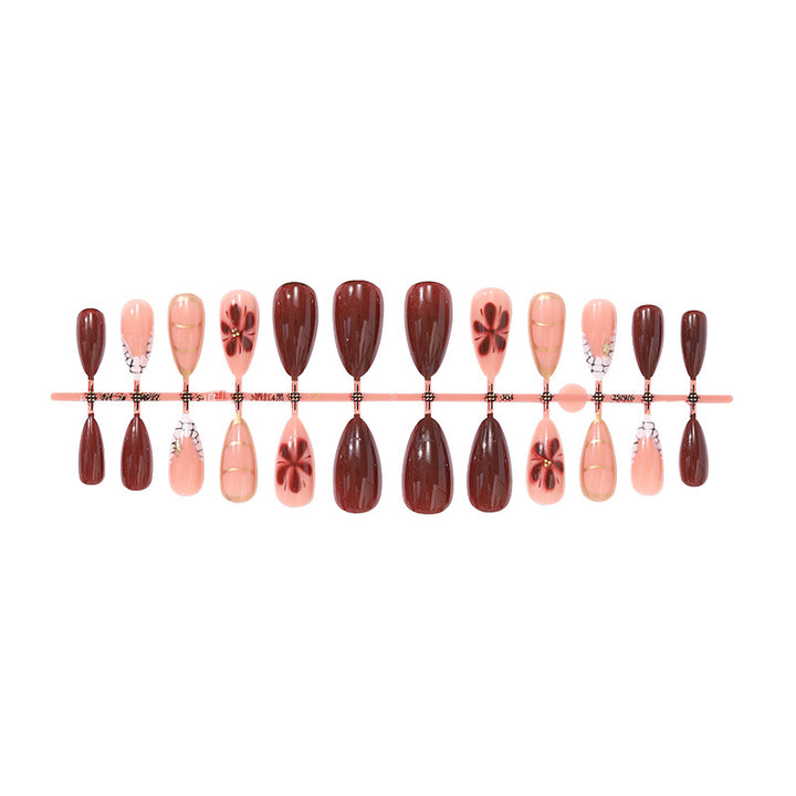 Dekoratives Floral Press-On Nagelkunst Set Karnz