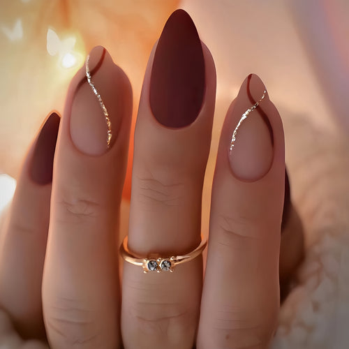Elegante Stiletto Press-On Nagelset Karnz