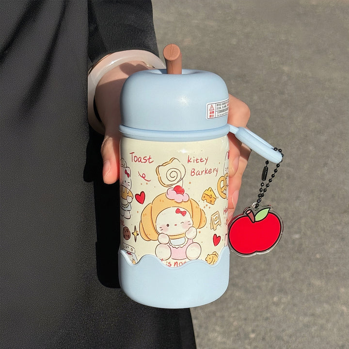 Damen tragbare Kaffeetasse mit kreativem Deckel Karnz