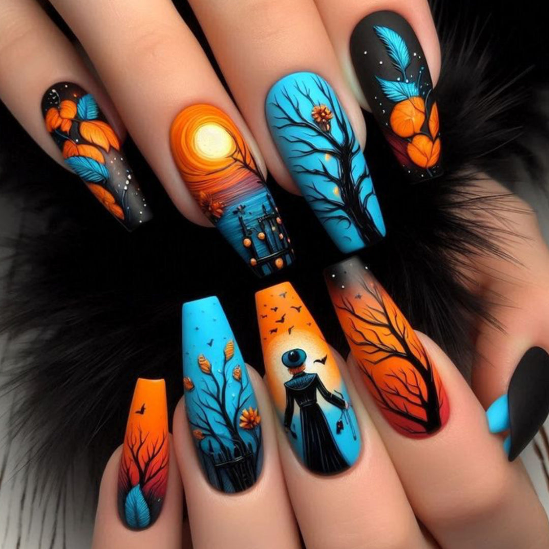 Künstlerische Halloween-Themen-Nagelkunst-Erweiterungen Karnz