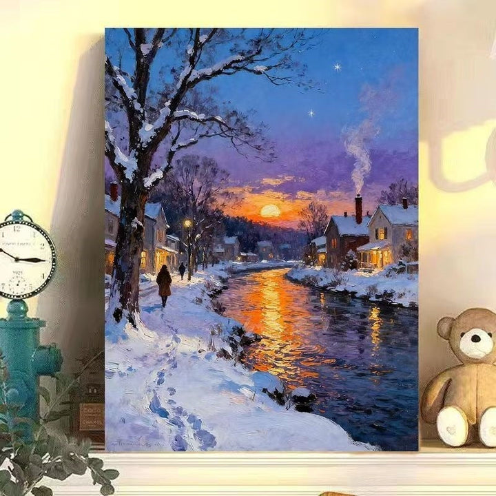 Winter Wonderland Landschaft Leinwand Kunst Karnz