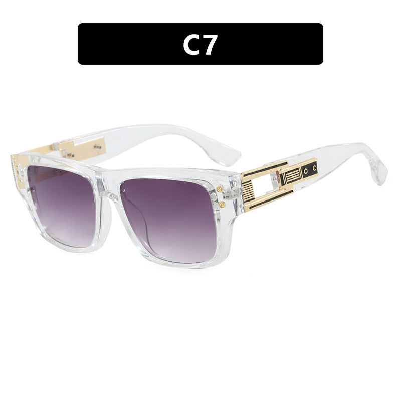 Damen modische quadratische Sonnenbrille mit eleganter goldener Zierstruktur Karnz
