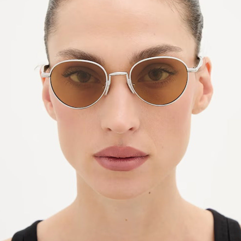 Damen runde Sonnenbrille mit elegantem Metallrahmen und UV-Schutz Karnz