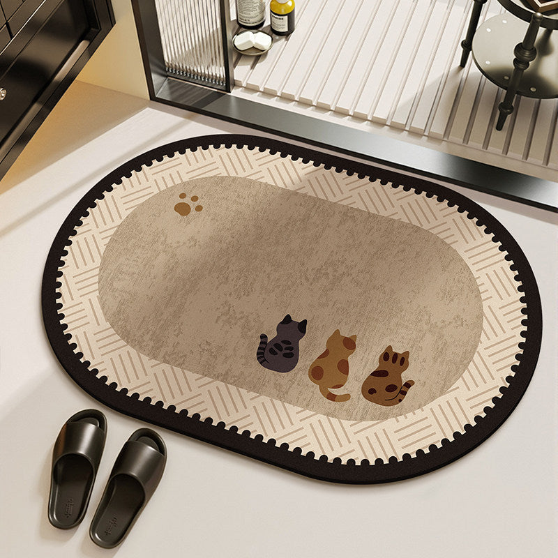 Katzen-Themen-Plüsch-Badmatte