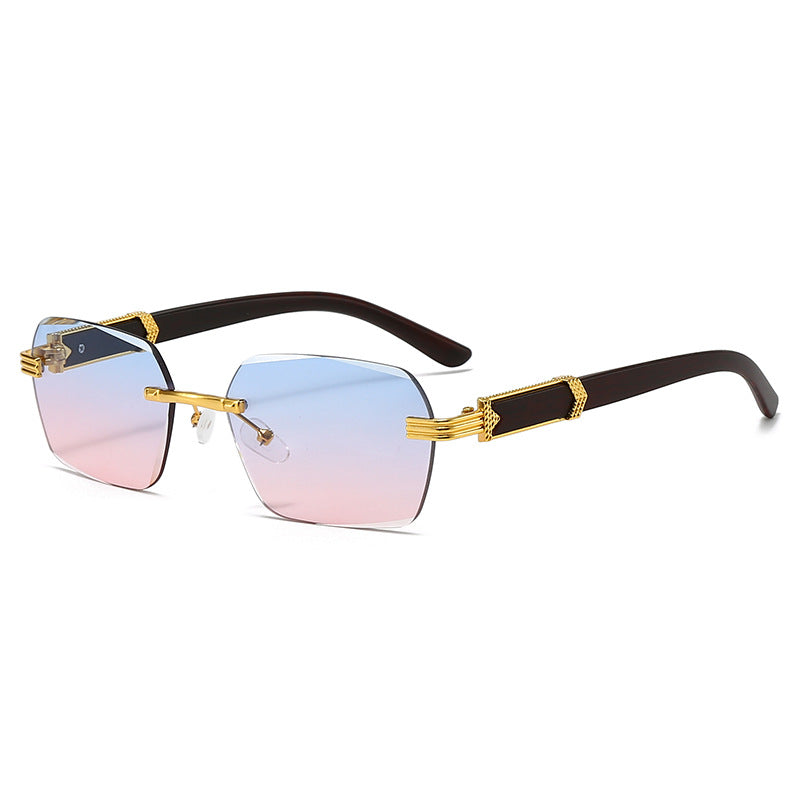 Damen modische quadratische Sonnenbrille mit goldenen Akzenten Karnz