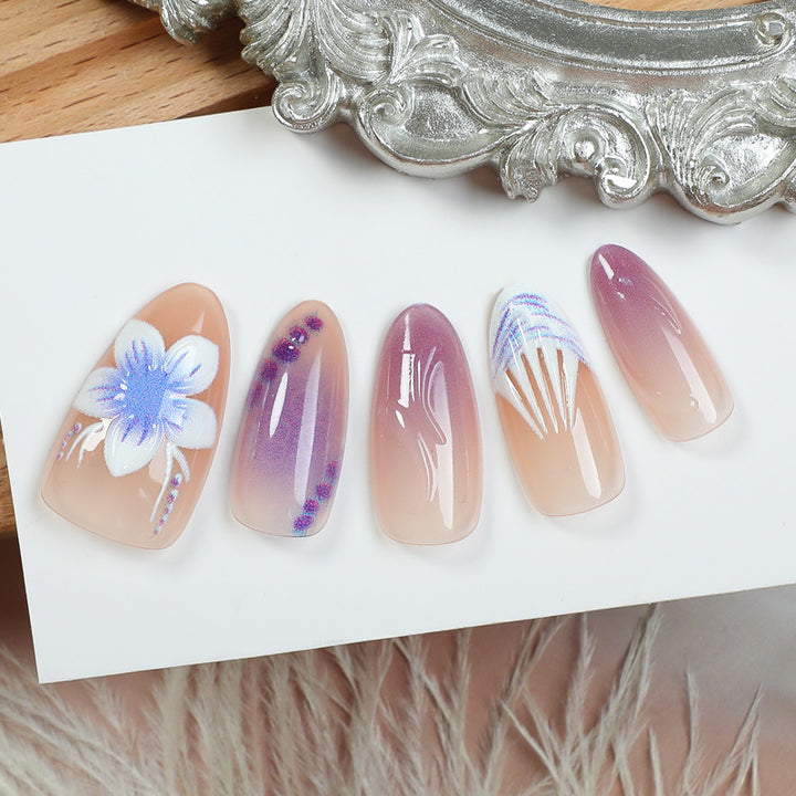 Elegantes Blumendesign Press-On Nagelkunst-Set