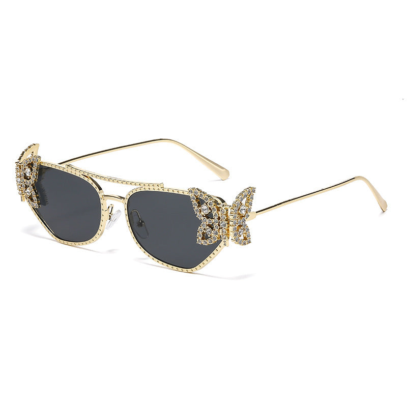 Damen Luxus Sonnenbrille mit elegantem Schmetterlings-Detail Karnz