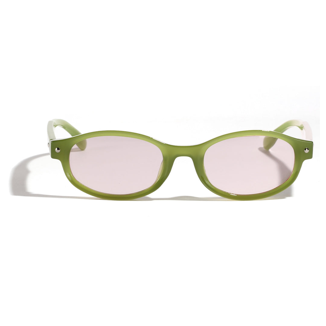 Damen modische Sonnenbrille mit geschwungenem Design und UV-Schutz Karnz