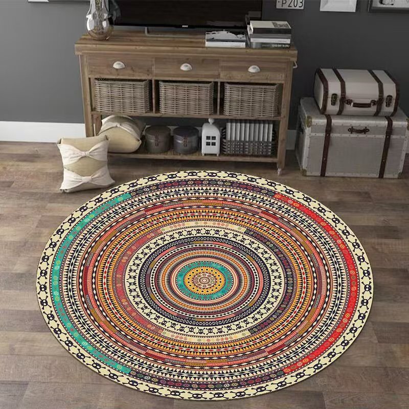 Vintage-inspirierter runder Teppich