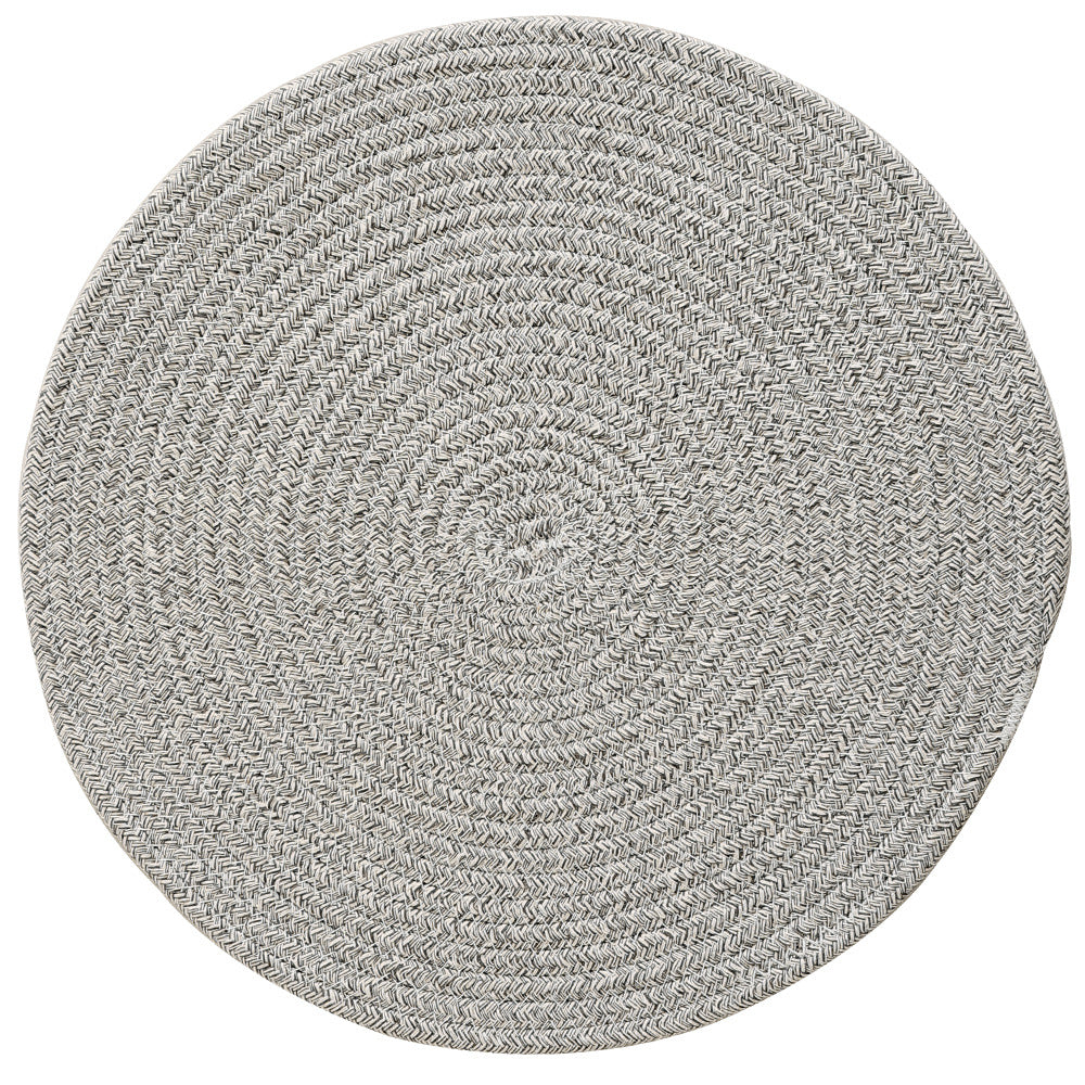 Geflochtenes rundes Tischset aus Baumwollseil und Seegras mit Spiralstruktur Karnz