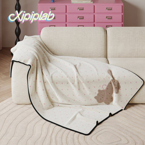 Plush Microfiber Reversible Throw Blanket and Decorative Pillow Cover Set with Oversized Flower Motif