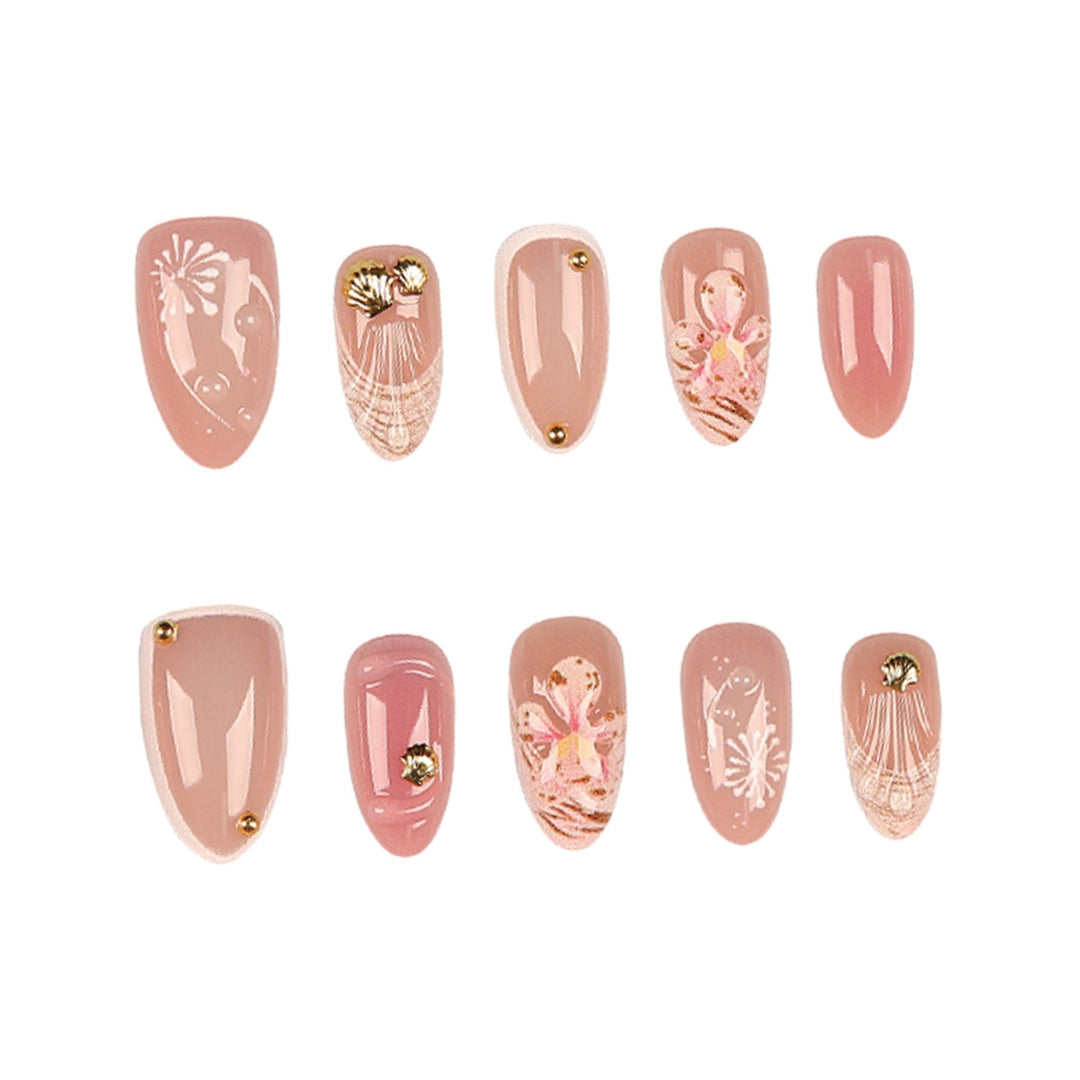 Dekoratives Nagelspitzen-Set mit Goldakzenten