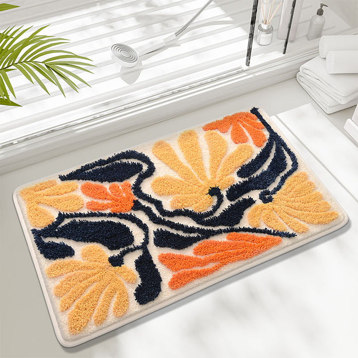 Künstlerisches Floral Design Badematte