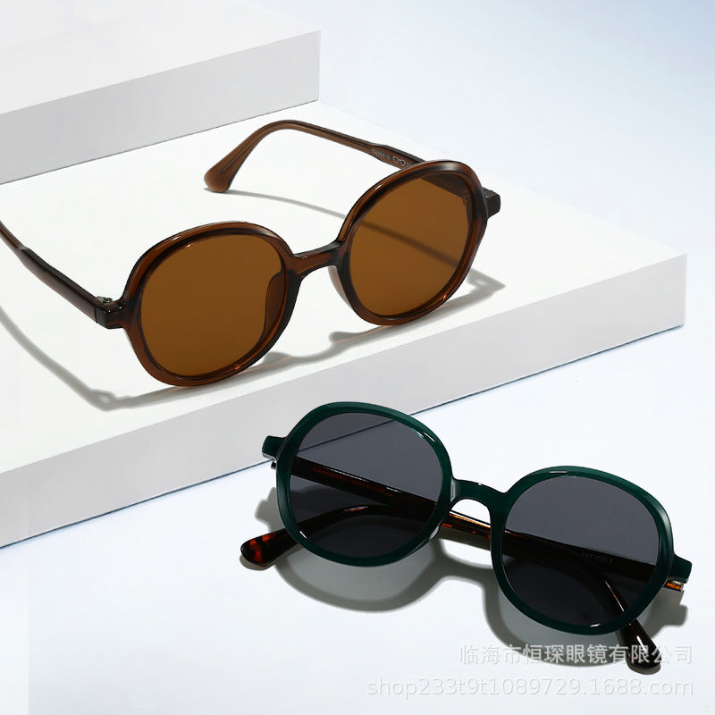 Damen modische Sonnenbrille mit stylischer runder Form Karnz