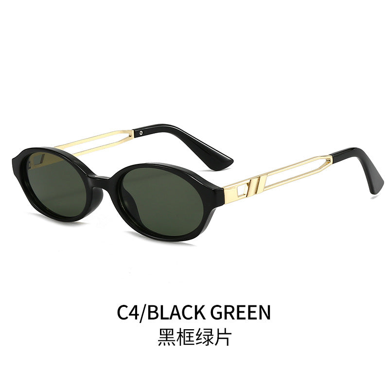 Damen Elegante Sonnenbrille im luxuriösen Schildpattdesign mit goldenen Metallakzenten Karnz