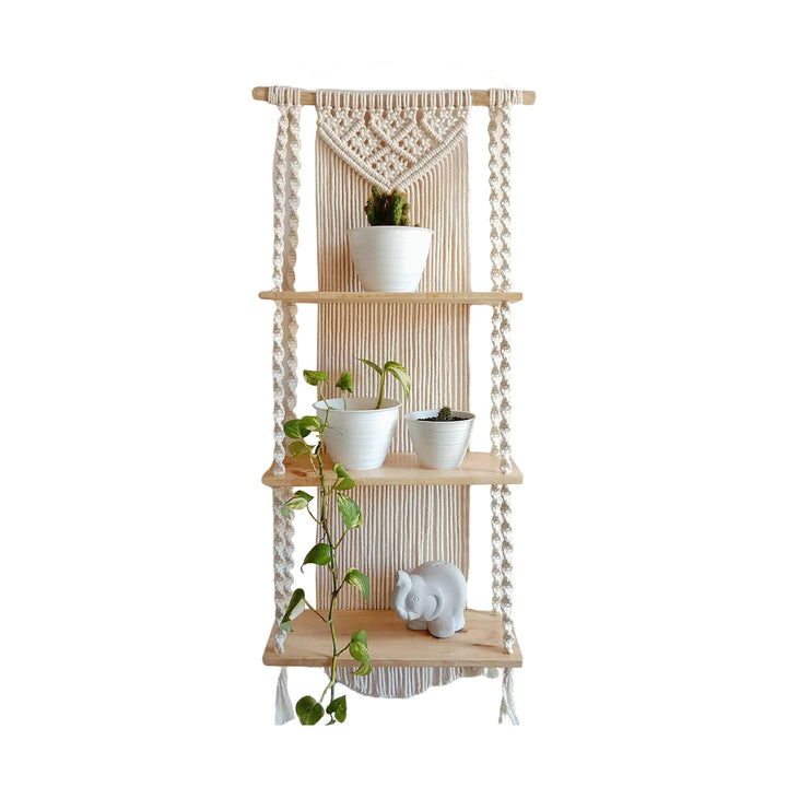 Macrame Pflanze Regal mit dekorativem hängendem Design Karnz