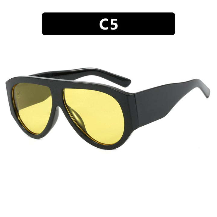 Damen extravagante Oversized-Sonnenbrille mit abgeschrägtem Rahmen Karnz