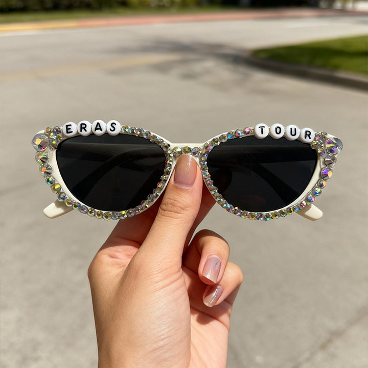 Strass-besetzte Katzenaugen-Sonnenbrille Karnz