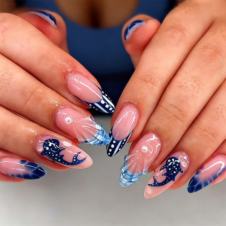 Kreatives Kunstnagelset mit maritimem Delfin-Design Karnz