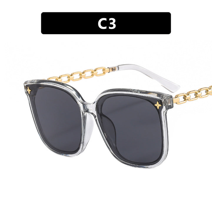 Damen oversized Sonnenbrille mit modischem Kettendetail Karnz