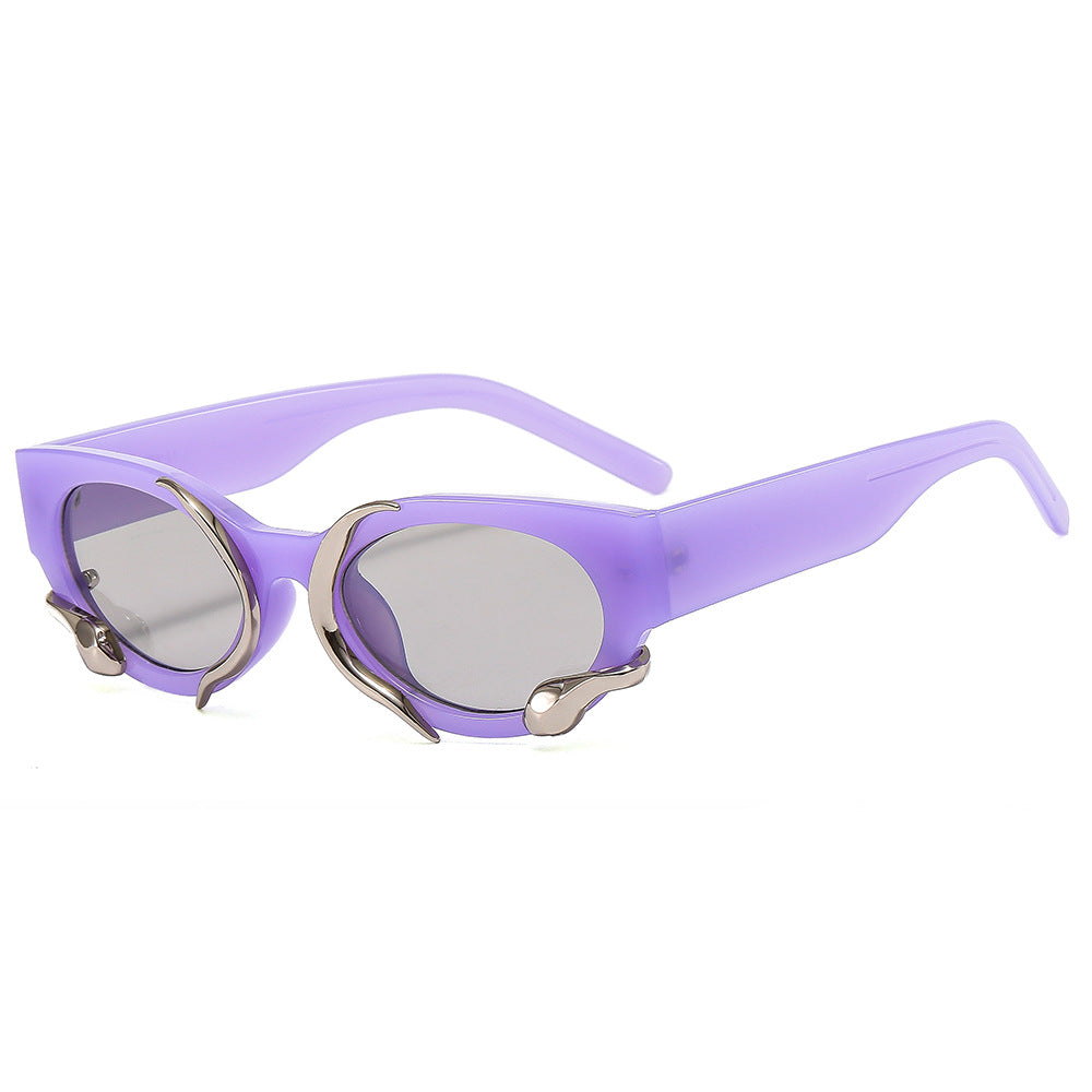 Damen Designer-Sonnenbrille mit einzigartigem, skulpturalem Rahmen Karnz