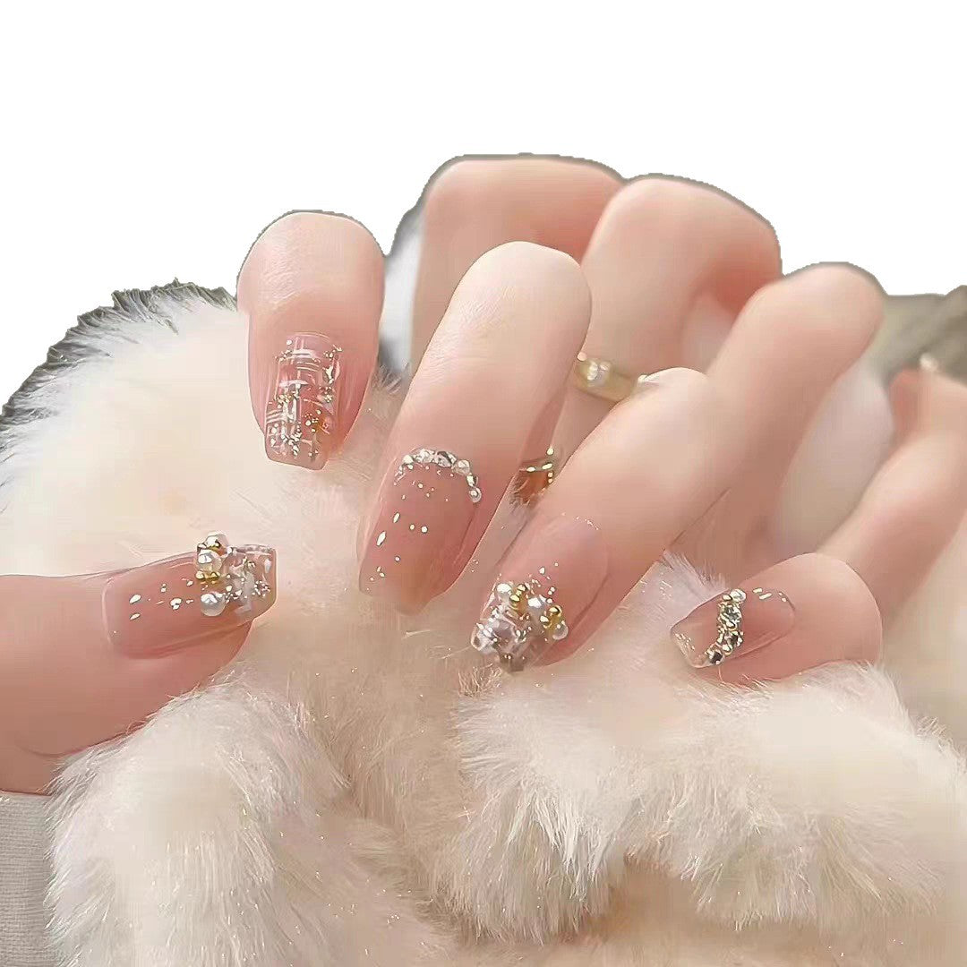 Luxus mit Strass verzierten Press-On Nägel Karnz