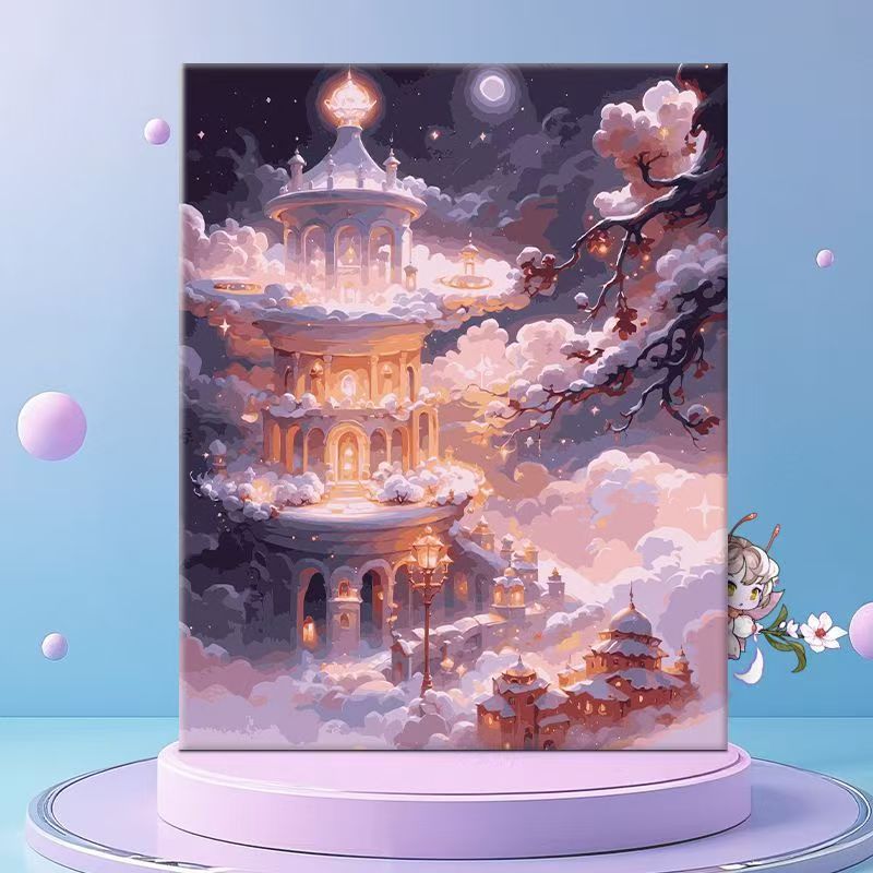 Verspielt Florale Fantasie Leinwand Wanddekoration Karnz