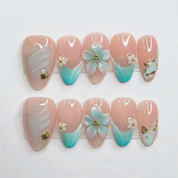 Florales Design Press-On Nägel