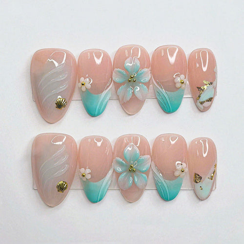 Florales Design Press-On Nägel