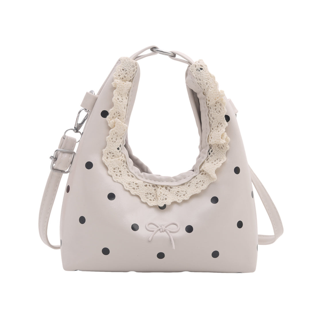 Dekorativer Handtasche mit Spitzenrand und Punkte-Muster