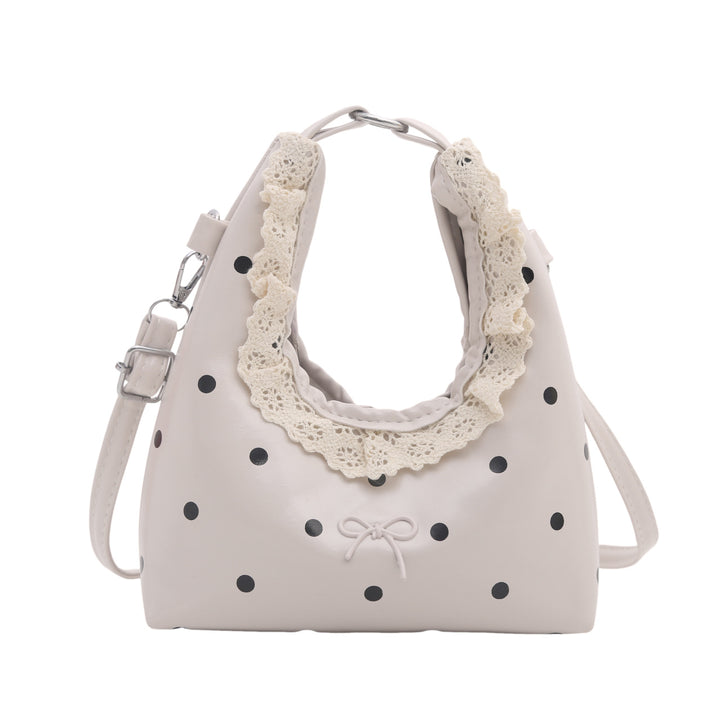 Dekorativer Handtasche mit Spitzenrand und Punkte-Muster