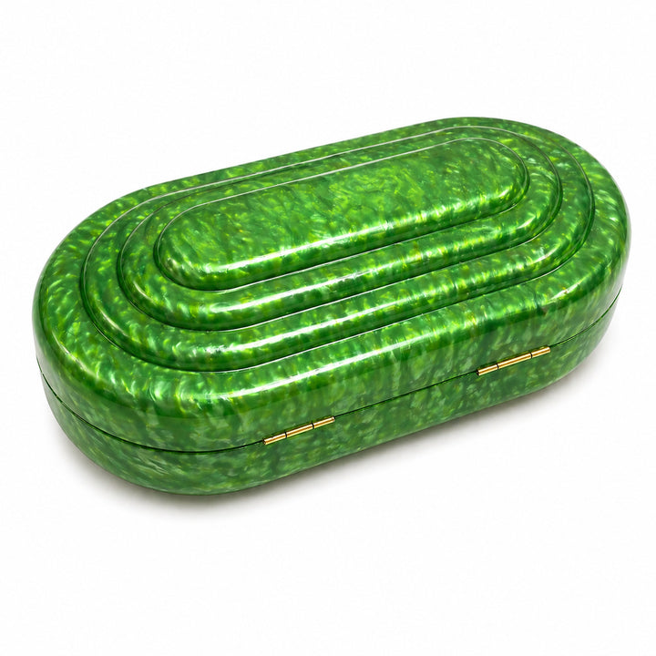 Vintage Oval Acryl Abend Clutch