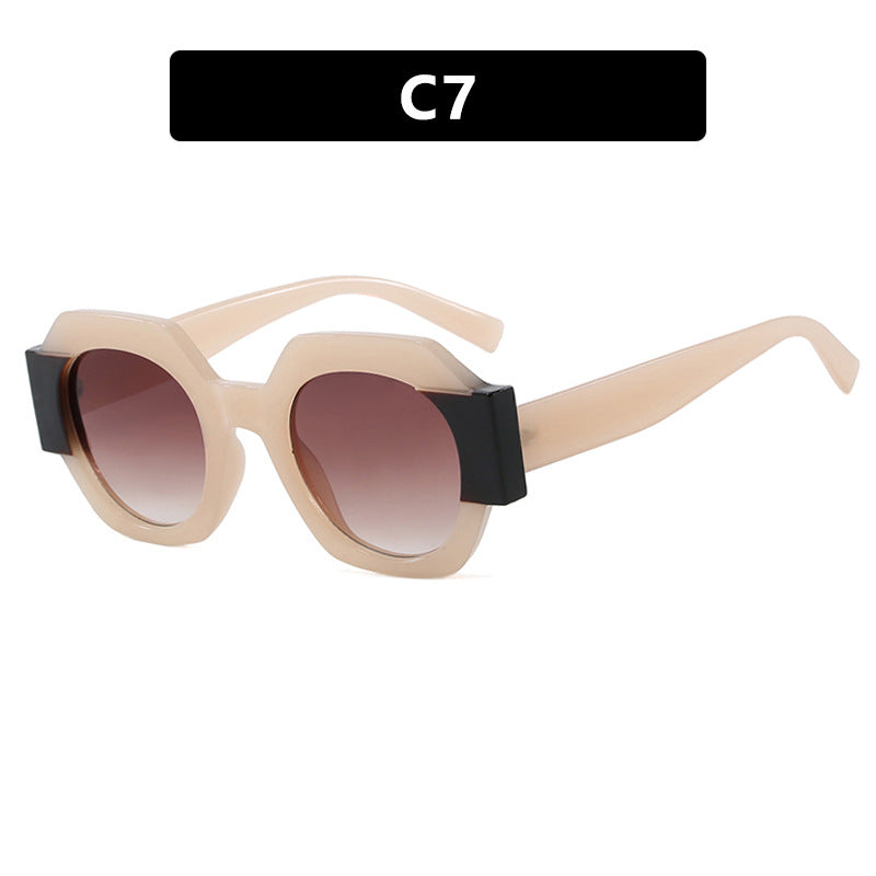 Damen trendige Sonnenbrille im hexagonalen Design Karnz