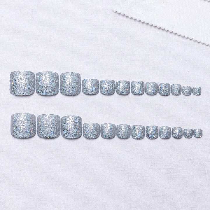 Glitzernde Nagelkunst Pediküre