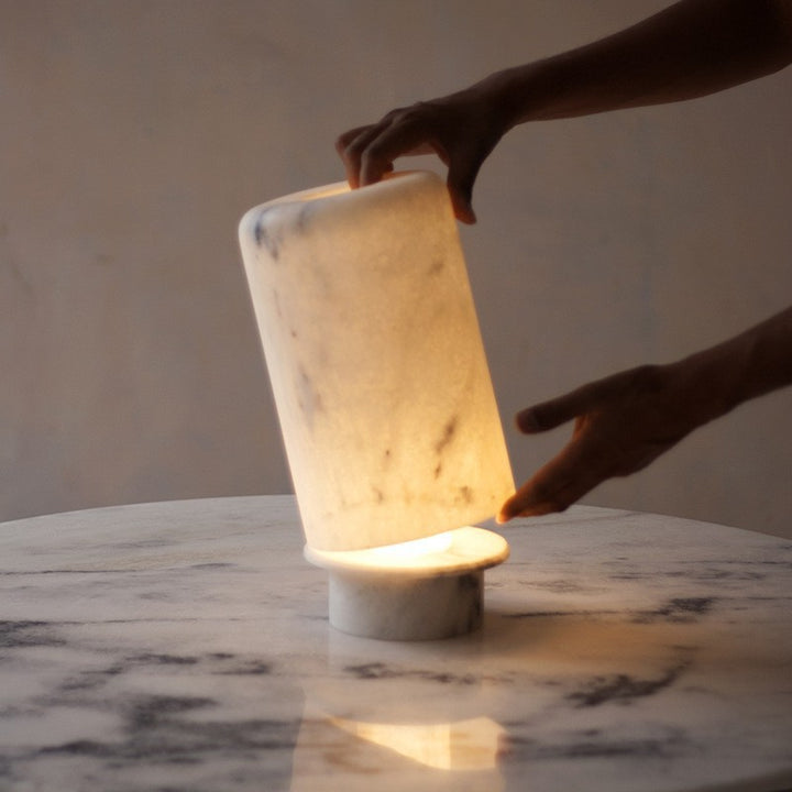 Künstlerische Alabaster Tischlampe
