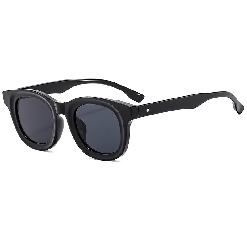 Damen Runde Sonnenbrille mit stylishen, breiten Kunststoff-Rahmen Karnz