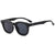 Damen Runde Sonnenbrille mit stylishen, breiten Kunststoff-Rahmen Karnz