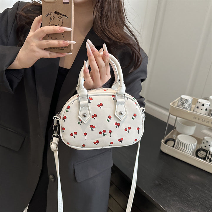 Verspielte Kirschen-Print-Handtasche Karnz