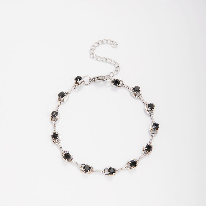 Eleganter Edelstein Akzent Link Armband Karnz