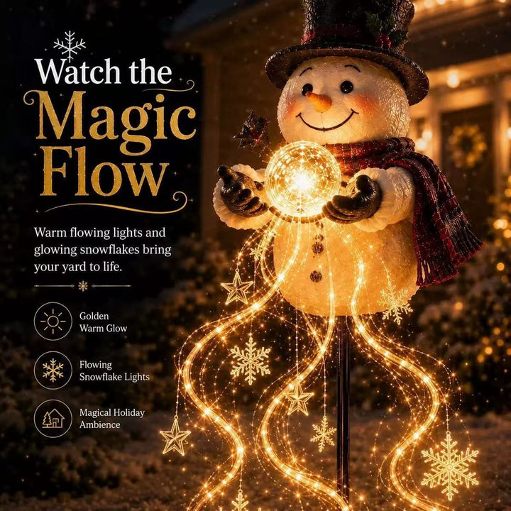 Dekorative Schneemannfigur mit LED-Lichtern Karnz