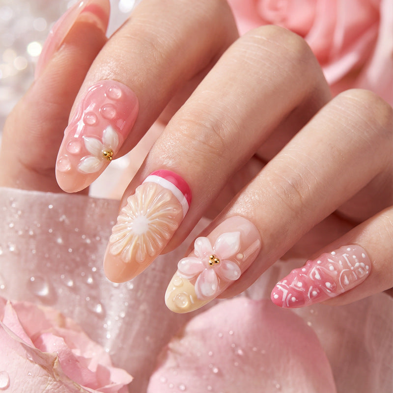 Dekoratives florales Druck-Nagelset Karnz