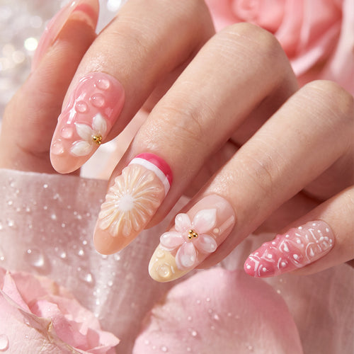 Dekoratives florales Druck-Nagelset Karnz