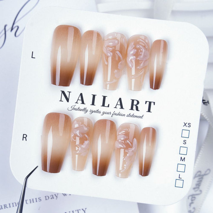 Künstlerisches 3D Schmetterling Press-On Nagelset Karnz
