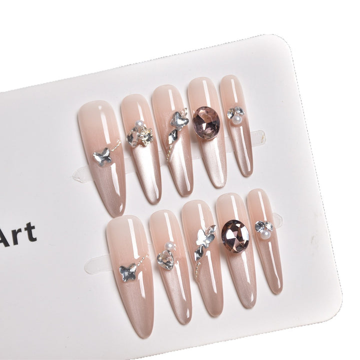 Kristall-verzierte Luxus Press-On Nägel Karnz